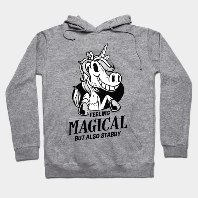 Feeling Magical But Also Stabby Unicorn Hoodie by Cosmo Gazoo